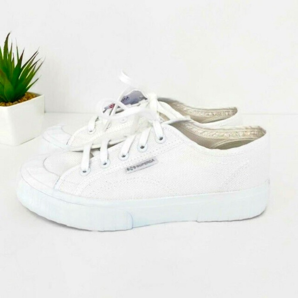 Brand new Superga white shoes. Size W 6.5.